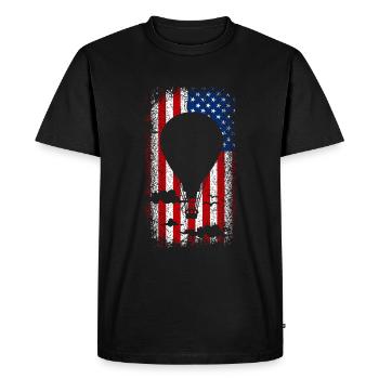 Usa drapeau américain montgolfière 4 juillet - T-shirt Premium bio Homme - noir - Devant - Nico (187cm)