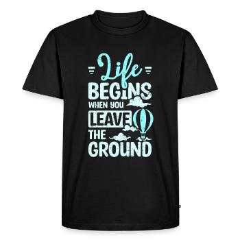 La vie commence lorsque vous quittez le ballon au sol - T-shirt Premium bio Homme - noir - Devant - Nico (187cm)
