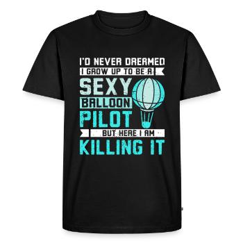 Pilote de montgolfière sexy - T-shirt Premium bio Homme - noir - Devant - Nico (187cm)