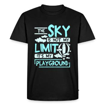 Le ciel n’est pas ma limite c’est mon ballon de terrain de jeu - T-shirt Premium bio Homme - noir - Devant - Nico (187cm)