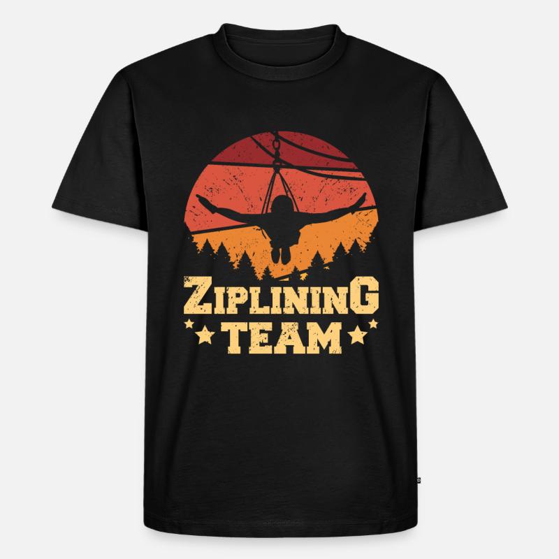 Ziplining team - Männer Premium Bio T-Shirt - Schwarz