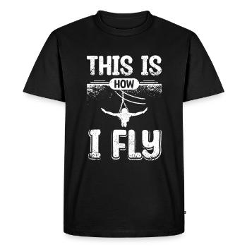 Voici comment je fais de la tyrolienne - T-shirt Premium bio Homme - noir - Devant - Nico (187cm)
