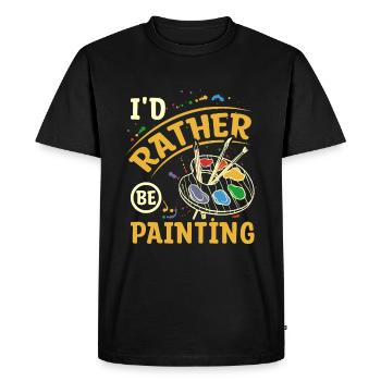 Je préfère peindre - T-shirt Premium bio Homme - noir - Devant - Nico (187cm)