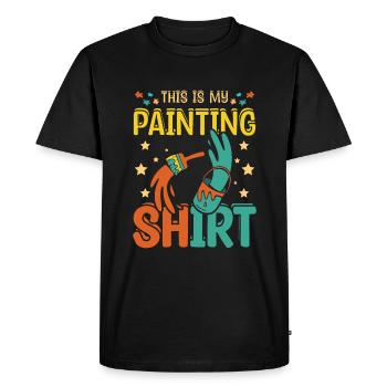 C'est ma chemise de peinture - T-shirt Premium bio Homme - noir - Devant - Nico (187cm)