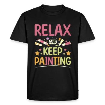 Détendez-vous et continuez à peindre - T-shirt Premium bio Homme - noir - Devant - Nico (187cm)