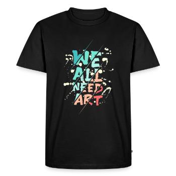 We all need art - Men's Premium Organic T-Shirt - black - Front - Nico (187cm)