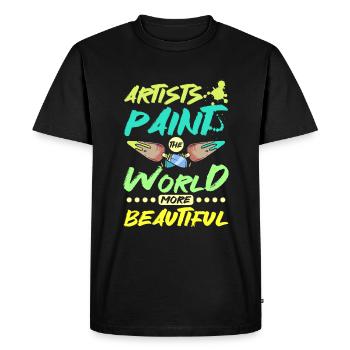 Artists paint the world more beautiful - Men's Premium Organic T-Shirt - black - Front - Nico (187cm)