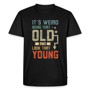 Old and look that good - Men's Premium Organic T-Shirt - black - Front - Nico (187cm)