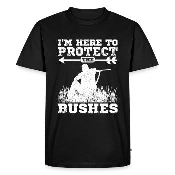 Funny Hunting protège les buissons - T-shirt Premium bio Homme - noir - Devant - Nico (187cm)