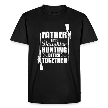 Father and daughter hunting better together - Men's Premium Organic T-Shirt - black - Front - Nico (187cm)