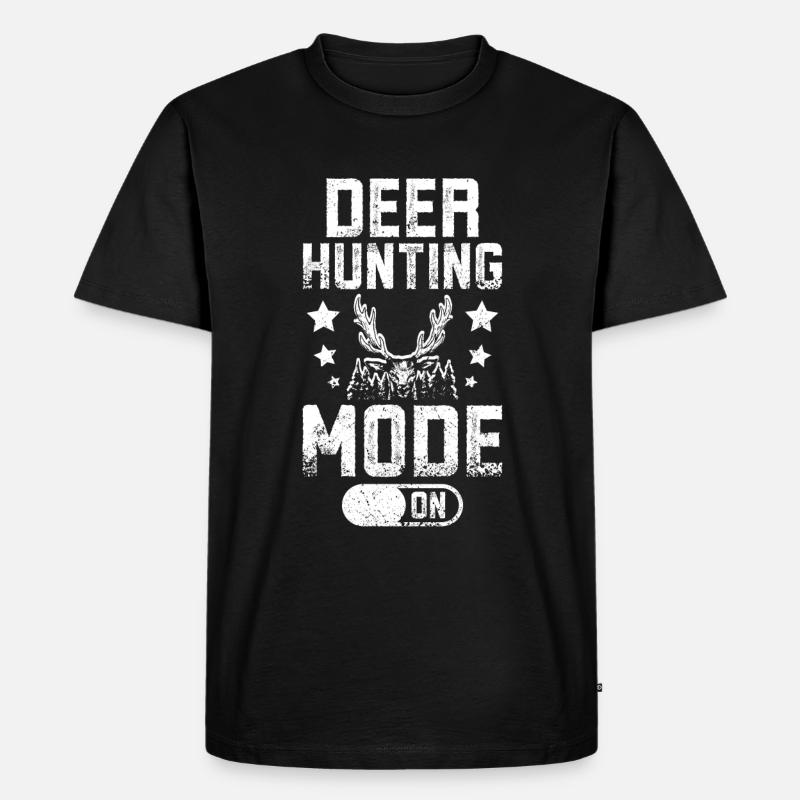 Deer hunting mode on - Männer Premium Bio T-Shirt - Schwarz