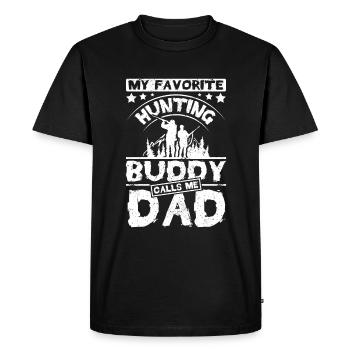 My favorite hunting buddy calls me dad - Men's Premium Organic T-Shirt - black - Front - Nico (187cm)