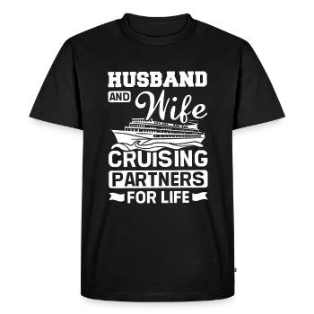 Famille Mari et femme partenaires de croisière pour la vie - T-shirt Premium bio Homme - noir - Devant - Nico (187cm)