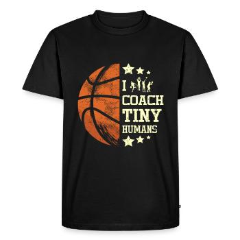 J’entraîne un entraîneur de basket-ball de petits humains - T-shirt Premium bio Homme - noir - Devant - Nico (187cm)