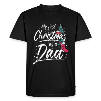 Premier Noël en tant que papa - T-shirt Premium bio Homme - noir - Devant - Nico (187cm)