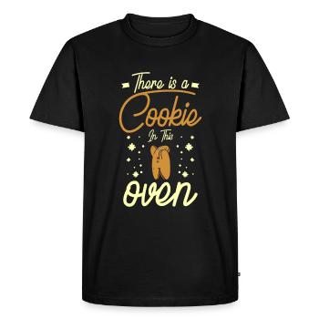 grossesse il y a un biscuit dans ce four Noël - T-shirt Premium bio Homme - noir - Devant - Nico (187cm)