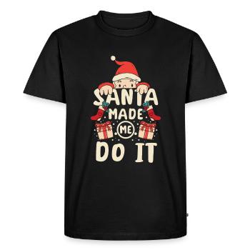 Le Père Noël vous regarde - T-shirt Premium bio Homme - noir - Devant - Nico (187cm)