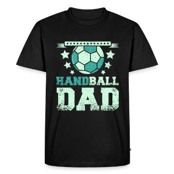 Fête des pères Père Papa Handball Papa - T-shirt Premium bio Homme - noir - Devant - Nico (187cm)
