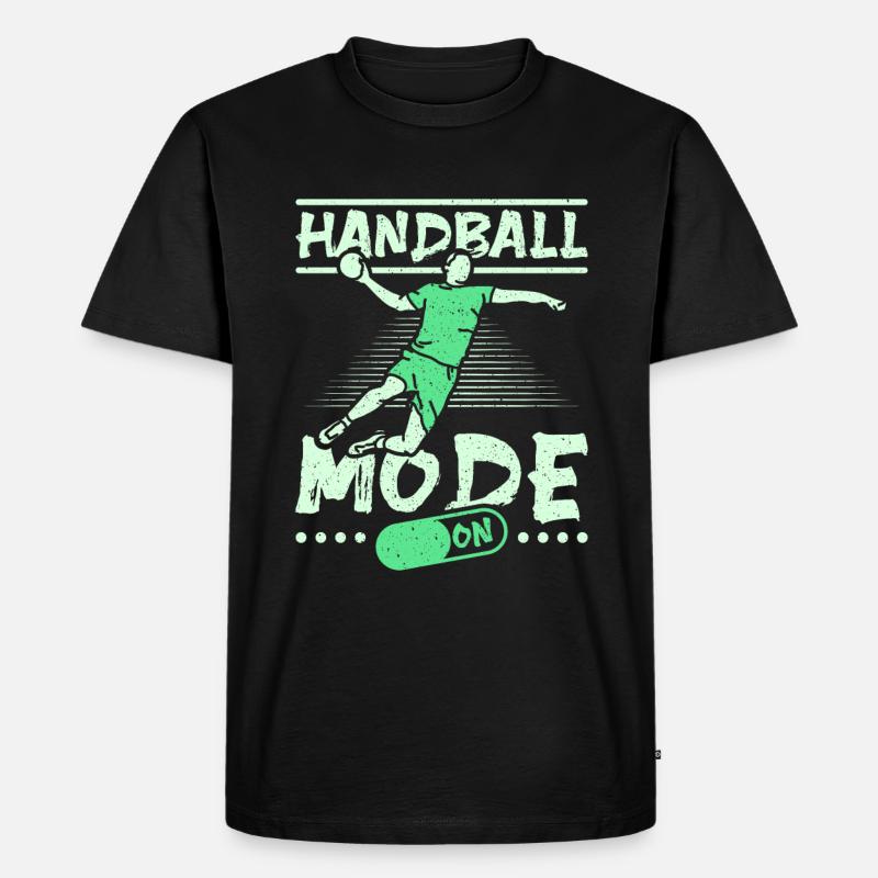 Handball mode on - Männer Premium Bio T-Shirt - Schwarz
