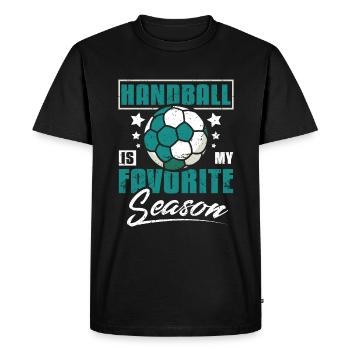 Handball is my favorite season - Men's Premium Organic T-Shirt - black - Front - Nico (187cm)