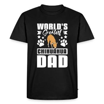 Le plus grand papa chihuahua du monde - T-shirt Premium bio Homme - noir - Devant - Nico (187cm)