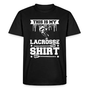 This is my Lacrosse - Men's Premium Organic T-Shirt - black - Front - Nico (187cm)