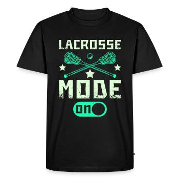 Lacrosse mode on - Men's Premium Organic T-Shirt - black - Front - Nico (187cm)