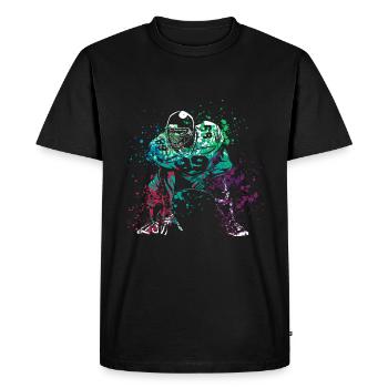 American Football Player Splash - Men's Premium Organic T-Shirt - black - Front - Nico (187cm)