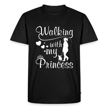 Walking with my prince Chihuahua - Men's Premium Organic T-Shirt - black - Front - Nico (187cm)