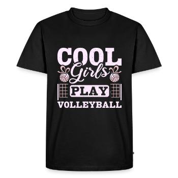 Des filles cool jouent au volleyball - T-shirt Premium bio Homme - noir - Devant - Nico (187cm)