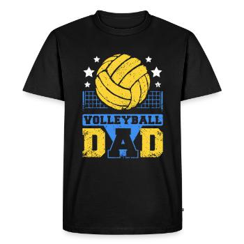 Papa fête des pères Volleyball Papa - T-shirt Premium bio Homme - noir - Devant - Nico (187cm)