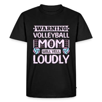 Maman volleyball criera fort - T-shirt Premium bio Homme - noir - Devant - Nico (187cm)