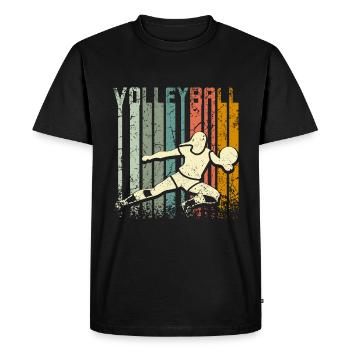 Volleyball Rétro Vintage - T-shirt Premium bio Homme - noir - Devant - Nico (187cm)