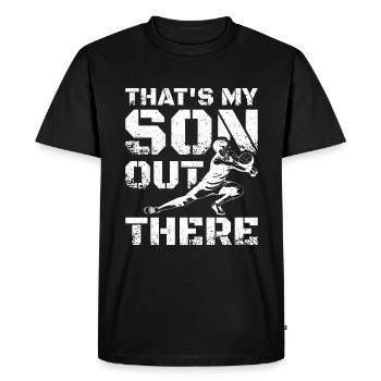 C’est mon fils là-bas volleyball - T-shirt Premium bio Homme - noir - Devant - Nico (187cm)