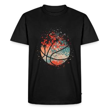 Éclaboussure de basket-ball - T-shirt Premium bio Homme - noir - Devant - Nico (187cm)