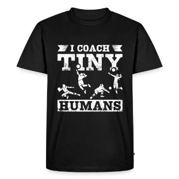 J’entraîne un entraîneur de volleyball de petits humains - T-shirt Premium bio Homme - noir - Devant - Nico (187cm)