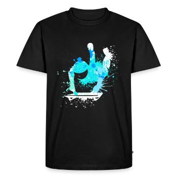 Splash Sports d’hiver Luge Neige Luge - T-shirt Premium bio Homme - noir - Devant - Nico (187cm)