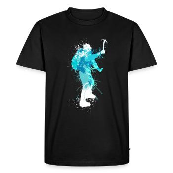 Splash Sports d’hiver Escalade sur glace - T-shirt Premium bio Homme - noir - Devant - Nico (187cm)