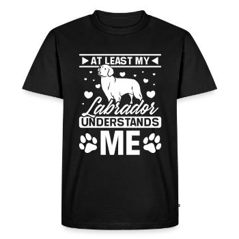Au moins mon labrador me comprend - T-shirt Premium bio Homme - noir - Devant - Nico (187cm)