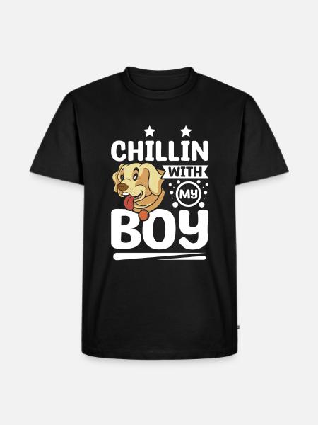 Chillin avec mon labrador - T-shirt Premium bio Homme - noir