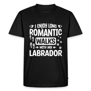 De longues promenades romantiques avec mon labrador - T-shirt Premium bio Homme - noir - Devant - Nico (187cm)