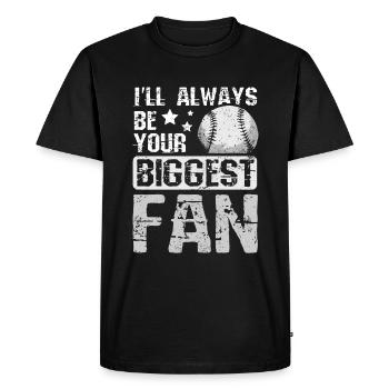 Je serai toujours ton plus grand fan de baseball - T-shirt Premium bio Homme - noir - Devant - Nico (187cm)