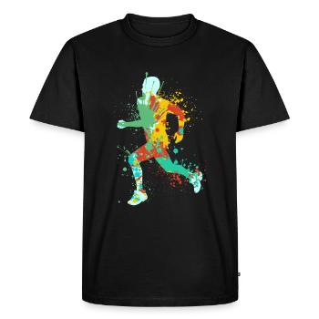 Splash Running Jogging - T-shirt Premium bio Homme - noir - Devant - Nico (187cm)