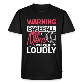 Avertissement une maman de baseball va crier fort - T-shirt Premium bio Homme - noir - Devant - Nico (187cm)