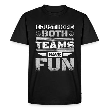 J’espère juste que les deux équipes auront du plaisir à jouer au baseball. - T-shirt Premium bio Homme - noir - Devant - Nico (187cm)