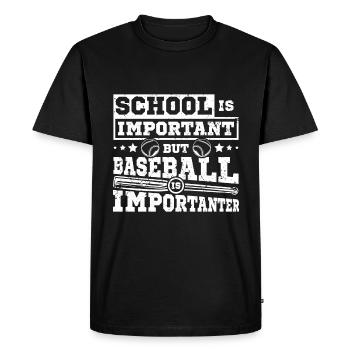 L’école est importante, mais le baseball est plus important - T-shirt Premium bio Homme - noir - Devant - Nico (187cm)