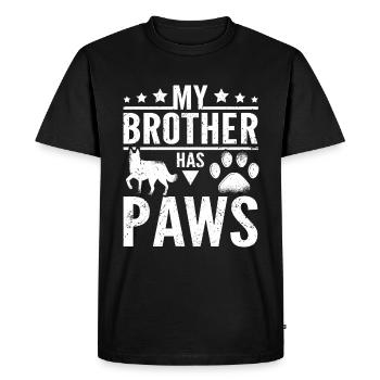 Mon frère a des pattes de husky sibérien - T-shirt Premium bio Homme - noir - Devant - Nico (187cm)