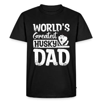 Le plus grand papa husky sibérien du monde - T-shirt Premium bio Homme - noir - Devant - Nico (187cm)