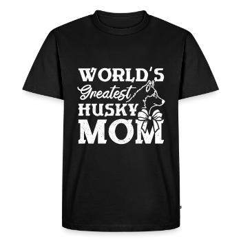 La plus grande maman husky sibérienne du monde - T-shirt Premium bio Homme - noir - Devant - Nico (187cm)