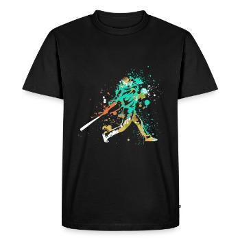 Splash Art Joueur de baseball - T-shirt Premium bio Homme - noir - Devant - Nico (187cm)